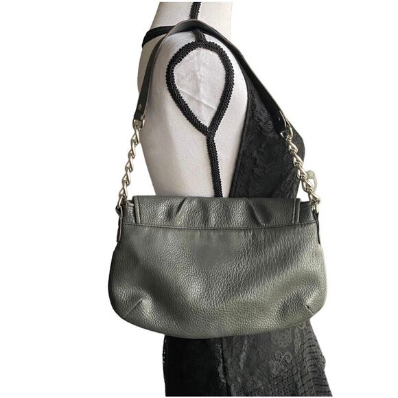 VNTG XOXO Mini Shoulder Bag Purse Gray Flap Front Silver Chain Strap Y2k 90s - Picture 5 of 6